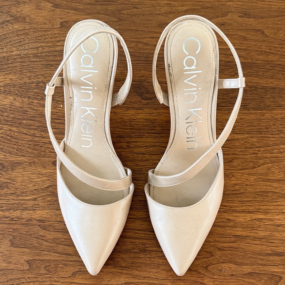 Calvin Klein Nude Slingback Heels